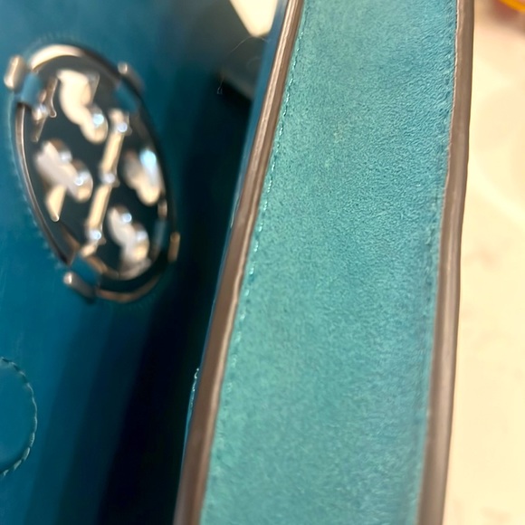 COPY - Tory Burch EUC turquoise colored leather and suede handbag - Picture 6 of 6